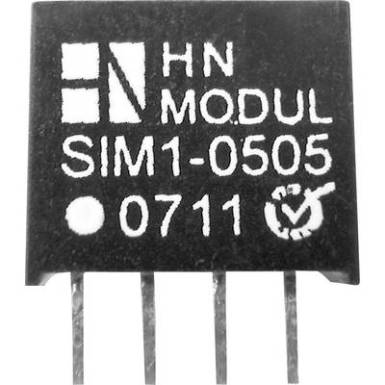 DC/DC átalakító, 1 W, SIM1 SIL4 sorozat, bemenet: 24 V, kimenet: 12 V 83 mA 1 W, HN Power SIM1-2412-SIL4 DC/DC átalakító, 1 W, SIM1 SIL4 sorozat, bemenet: 24 V, kimenet: 12 V 83 mA 1 W, HN Power SIM1-2412-SIL4