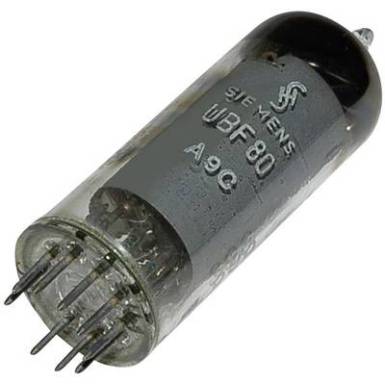 Elektroncső UBF 80 = 17 N 8, p&oacute;lussz&aacute;m 9, nov&aacute;l foglalat, Di&oacute;da pent&oacute;da
