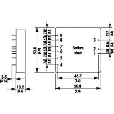 DC/DC átalakító, 40 Watt, 2:1 bemenet, be 18 - 36 V/DC, ki 5/+15/-15 V/DC 6/0,3/0,3 A 40 W, TracoPower TEN 40-2432 DC/DC átalakító, 40 Watt, 2:1 bemenet, be 18 - 36 V/DC, ki 5/+15/-15 V/DC 6/0,3/0,3 A 40 W, TracoPower TEN 40-2432