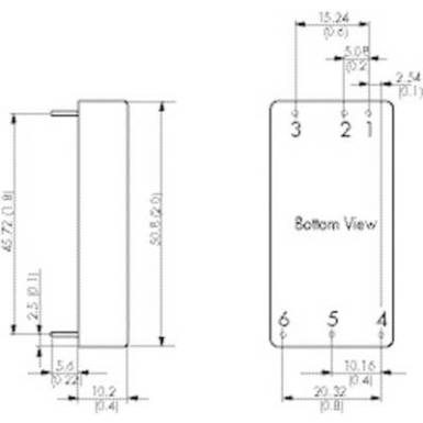 DC/DC &aacute;talak&iacute;t&oacute;, 30 Watt, 2:1 bemenet, bemenet: 18 - 36 V/DC, kimenet: 12 V/DC 2500 mA 30 W, TracoPower TEN 30-2412