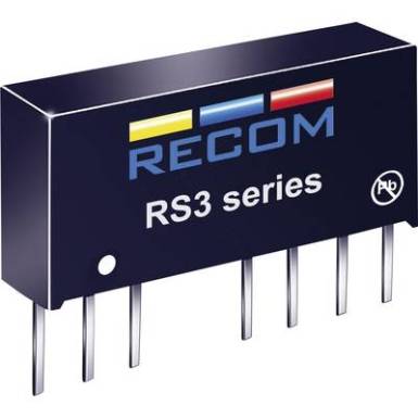 3 W-os DC/DC átalakító, be: 9 - 18 V/DC, ki: ±5 V/DC, ±300 mA, 3 W, Recom International RS3-1205D 3 W-os DC/DC átalakító, be: 9 - 18 V/DC, ki: ±5 V/DC, ±300 mA, 3 W, Recom International RS3-1205D