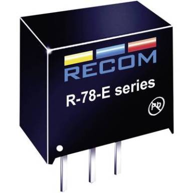 DC/DC átalakító, SIP 3, kimenet: 5 V/DC, 0,5 A, bemenet: 7 - 28 V/DC, Recom International Innoline R-78E5.0-0.5 DC/DC átalakító, SIP 3, kimenet: 5 V/DC, 0,5 A, bemenet: 7 - 28 V/DC, Recom International Innoline R-78E5.0-0.5