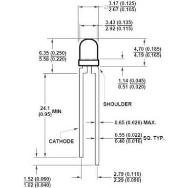 LED 3 MM, piros, HLMP-K155 LED 3 MM, piros, HLMP-K155