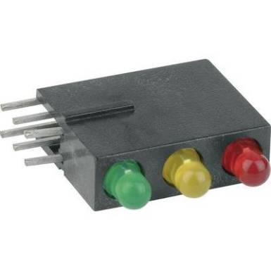 3 r&eacute;szes LED &eacute;p&iacute;tőelem, 3 mm piros/s&aacute;rga/z&ouml;ld, THT, Mentor 1881.8720