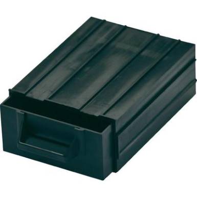 ESD alkatr&eacute;szt&aacute;rol&oacute; doboz, egym&aacute;sba cs&uacute;sztathat&oacute; alkatr&eacute;szt&aacute;rol&oacute; 120 x 87 x 40 mm fekete BJZ C-188 101