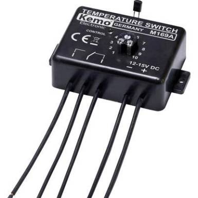 Hőm&eacute;rs&eacute;klet kapcsol&oacute; termoszt&aacute;t modul 12-15V/DC 0 - 100 &deg;C Kemo Electronic M169