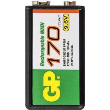 GP NiMH 9 V-os akku, 170 mAh GP NiMH 9 V-os akku, 170 mAh