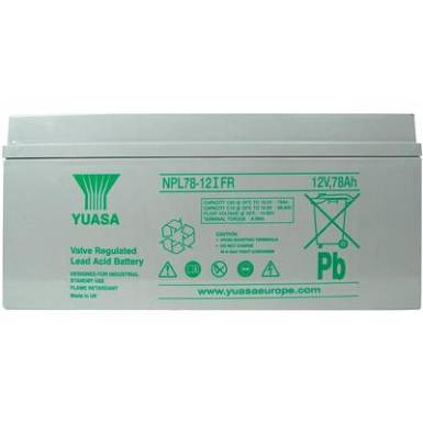Yuasa zselés ólomakkumulátor, 12V 78Ah, 380x166x174mm, NPL 78-12 Yuasa zselés ólomakkumulátor, 12V 78Ah, 380x166x174mm, NPL 78-12