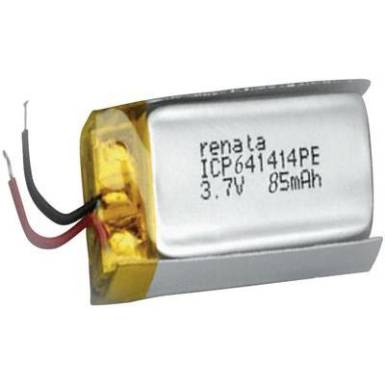 Renata l&iacute;tium-polimer akku 3,7 V, 85 mAh, 14,9 x 16,8 x 6,8 mm, ICP641414PE