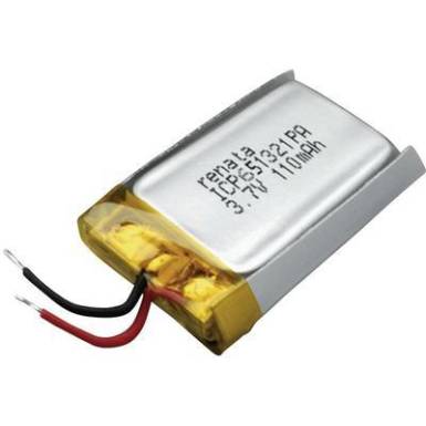 Renata lítium-polimer akku 3,7 V, 120 mAh, 23 x 13 x 6,6 mm, ICP651321PA Renata lítium-polimer akku 3,7 V, 120 mAh, 23 x 13 x 6,6 mm, ICP651321PA