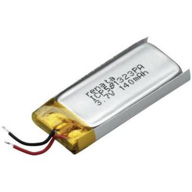 Renata lítium-polimer akku 3,7 V, 145 mAh, 24,5 x 13,2 x 6,2 mm, ICP581323PA Renata lítium-polimer akku 3,7 V, 145 mAh, 24,5 x 13,2 x 6,2 mm, ICP581323PA