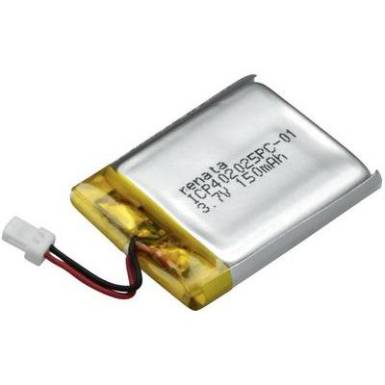 Renata lítium-polimer akku 3,7 V, 155 mAh, 27,5 x 20,5 x 4,3 mm, ICP402025PC Renata lítium-polimer akku 3,7 V, 155 mAh, 27,5 x 20,5 x 4,3 mm, ICP402025PC