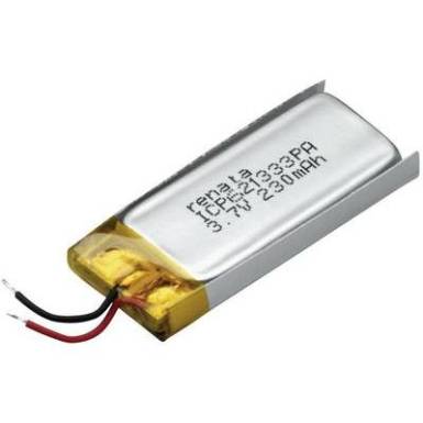 Renata lítium-polimer akku 3,7 V, 240 mAh, 35 x 13 x 6,7 mm, ICP621333PA Renata lítium-polimer akku 3,7 V, 240 mAh, 35 x 13 x 6,7 mm, ICP621333PA