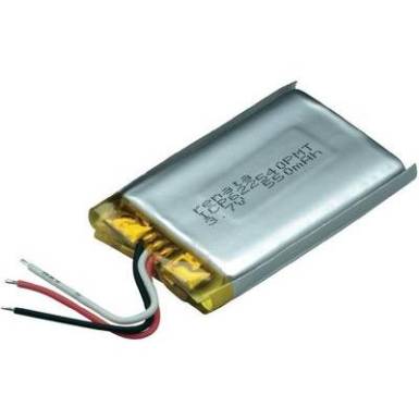 Renata l&iacute;tium-polimer akku 3,7 V, 600 mAh, 42,5 x 25,7 x 6,5 mm, ICP622540PMT