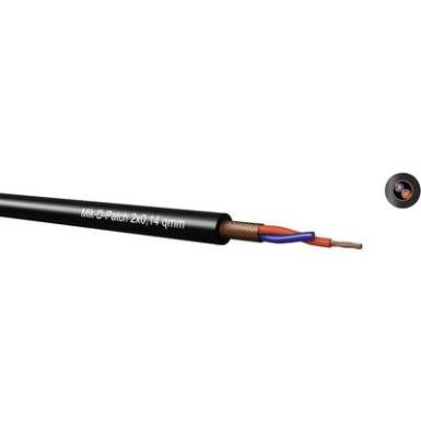 Mik-D-Patch mikrofonkábel csavart árnyékolással 2 x 0.14 mm² fekete méteráru Kabeltronik Mik-D-Patch mikrofonkábel csavart árnyékolással 2 x 0.14 mm² fekete méteráru Kabeltronik
