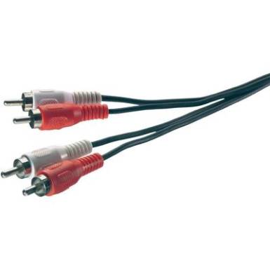 Audio kábel, 2 x RCA dugó/dugó, 2,5 m, fekete, SpeaKa 50309 Audio kábel, 2 x RCA dugó/dugó, 2,5 m, fekete, SpeaKa 50309