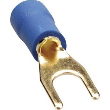 Félig szigetelt, aranyozott villás kábelsaru Ø 2,5/2,5 mm², kék, 10 db, Sinus Live Félig szigetelt, aranyozott villás kábelsaru Ø 2,5/2,5 mm², kék, 10 db, Sinus Live