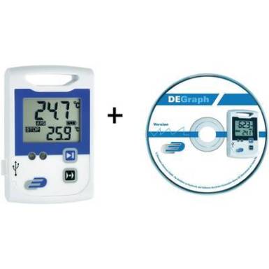 Hőmérséklet mérés adatgyűjtő szett, 2 x 60000 adat tárolással, -10…+70 °C, Dostmann Electronic LOG100 CRYO 5005-1105 Hőmérséklet mérés adatgyűjtő szett, 2 x 60000 adat tárolással, -10…+70 °C, Dostmann Electronic LOG100 CRYO 5005-1105