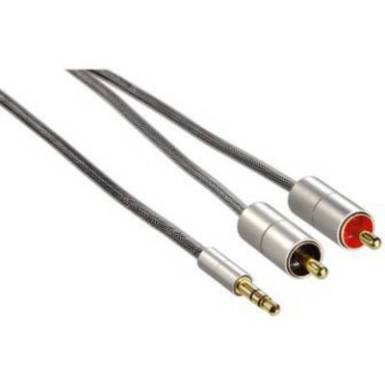 Összekötő kábel, 3,5 mm-es sztereo jack dugóról 2 db RCA dugóra, 2 m, Aluline Összekötő kábel, 3,5 mm-es sztereo jack dugóról 2 db RCA dugóra, 2 m, Aluline