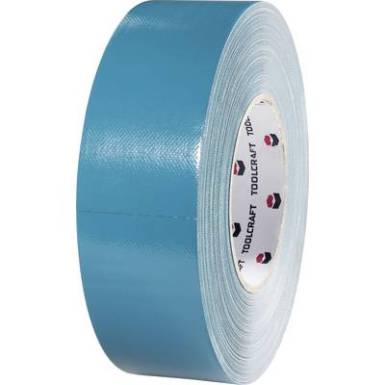 Kétoldalas szövet szalag 25 m x 48 mm, kék-szürke 65% poliészter, 35% pamut 832450B-C TOOLCRAFT, tartalom: 1 tekercs Kétoldalas szövet szalag 25 m x 48 mm, kék-szürke 65% poliészter, 35% pamut 832450B-C TOOLCRAFT, tartalom: 1 tekercs