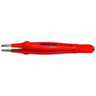 VDE nikkelezett műszerész csipesz egyenes/kerek/széles heggyel, 145 mm, Bernstein 5-117 VDE VDE nikkelezett műszerész csipesz egyenes/kerek/széles heggyel, 145 mm, Bernstein 5-117 VDE