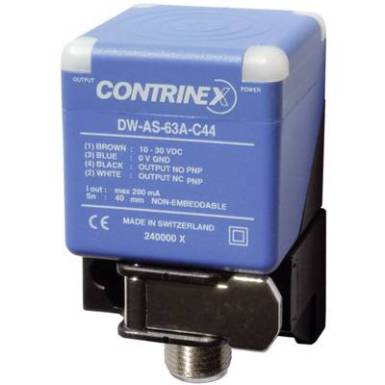Induktív közelítés érzékelő 40 x 40 mm, kapcsolási távolság: 30 mm, Contrinex DW-AS-61A-C44 Induktív közelítés érzékelő 40 x 40 mm, kapcsolási távolság: 30 mm, Contrinex DW-AS-61A-C44