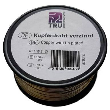 Ónozott vörösréz huzal Ø 0,6 mm, 100 m Ónozott vörösréz huzal Ø 0,6 mm, 100 m