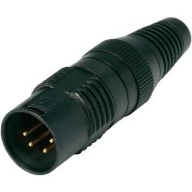 XLR csatlakozó dugó, egyenes pólusszám: 4 fekete Hicon HI-X4CM-G 1 db XLR csatlakozó dugó, egyenes pólusszám: 4 fekete Hicon HI-X4CM-G 1 db