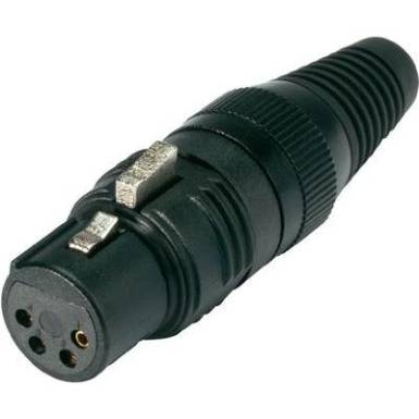 XLR csatlakoz&oacute; alj, egyenes p&oacute;lussz&aacute;m: 4 fekete Hicon HI-X4CF-G 1 db