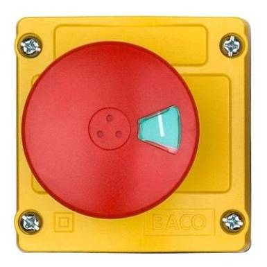 Vészleállító gomb házban, 2 x be/ki, Baco LBX130102 Vészleállító gomb házban, 2 x be/ki, Baco LBX130102