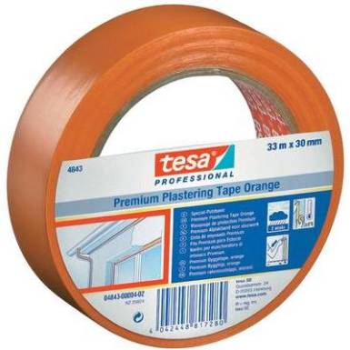 Speciális szigetelő szalag vakolatra 33 m x 50 mm, PVC, narancs, TESA 4843 Speciális szigetelő szalag vakolatra 33 m x 50 mm, PVC, narancs, TESA 4843