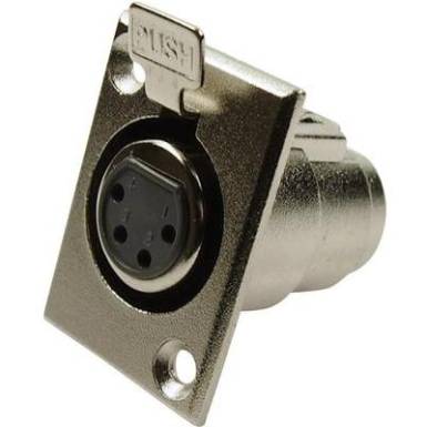 XLR csatlakozó peremes hüvely, egyenes érintkezők pólusszám: 4 ezüst Cliff FC6120 1 db XLR csatlakozó peremes hüvely, egyenes érintkezők pólusszám: 4 ezüst Cliff FC6120 1 db