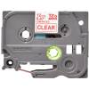 BROTHER TZE-132 LAMINATED TAPE 12MM 8M RED ON CLEAR
