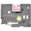 BROTHER TZE-222 LAMINATED TAPE 9MM 8M RED ON WHITE