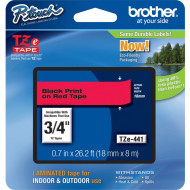BROTHER TZE-441 LAMINATED TAPE 18MM 8M BLACK ON RED