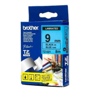 BROTHER TZE-521 LAMINATED TAPE 9MM 8M BLACK ON BLUE