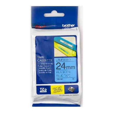 BROTHER TZE-551 LAMINATED TAPE 24MM 8M BLACK ON BLUE