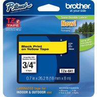 BROTHER TZE-641 LAMINATED TAPE 18MM 8M BLACK ON YELLOW
