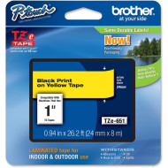BROTHER TZE-651 LAMINATED TAPE 24MM 8M BLACK ON YELLOW