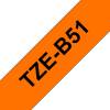 BROTHER TZE-B51 LAMINATED TAPE 24MM 5M BLACK ON SIGNAL ORANGE