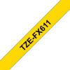 BROTHER TZE-FX611 LAMINATED TAPE 6 MM BLACK ON YELLOW / FLEXI-TAPES