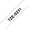 BROTHER TZE-S231 LAMINATED TAPE M 8M 8M BLACK ON WHITE EXTRA-STRONG