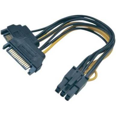 SATA / PCI-Express t&aacute;pk&aacute;bel [2x SATA 15p&oacute;l. Csatlakoz&oacute; - PCI-E dug&oacute;, 6 p&oacute;lus&uacute;] 0,15 m Akasa 425830