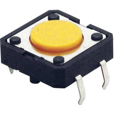 R&ouml;vid nyom&oacute;gomb, lapos, 24 V/DC 50 mA, Omron B3F4000