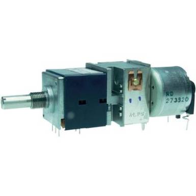 Motoros Sztereó potenciométer 6 mm-es tengellyel, lin 10 kΩ max. 30 V/AC, ALPS RK27112MC 10KBX2 Motoros Sztereó potenciométer 6 mm-es tengellyel, lin 10 kΩ max. 30 V/AC, ALPS RK27112MC 10KBX2