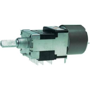 Motoros Sztereó potenciométer 6 mm-es tengellyel, D-log 10 kΩ max. 50 V/AC, ALPS RK16816MG 10KDX6 Motoros Sztereó potenciométer 6 mm-es tengellyel, D-log 10 kΩ max. 50 V/AC, ALPS RK16816MG 10KDX6