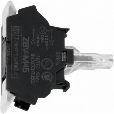 Előlapra felszerelhető LED-modul 24 V, rugós szorító csatlakozással, fehér, Schneider Electric ZBVB15 Előlapra felszerelhető LED-modul 24 V, rugós szorító csatlakozással, fehér, Schneider Electric ZBVB15