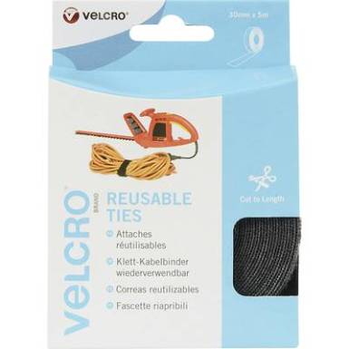 Tépőzáras méretre vágható kábelkötöző, 5 m x 30 mm, fekete, EC60254 Tépőzáras méretre vágható kábelkötöző, 5 m x 30 mm, fekete, EC60254