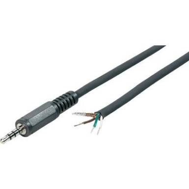Jack csatlakoz&oacute;, 3,5 mm dug&oacute;, egyenes p&oacute;lussz&aacute;m: 4 Sztereo fekete BKL Electronic 1101086 1 db