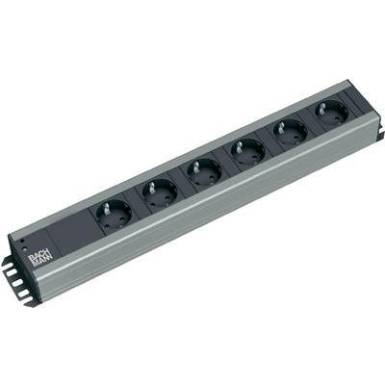 Hálózati elosztó 19 colos rack szekrénybe, 6 részes, fekete/antracit, Bachmann Electric 300000 Hálózati elosztó 19 colos rack szekrénybe, 6 részes, fekete/antracit, Bachmann Electric 300000